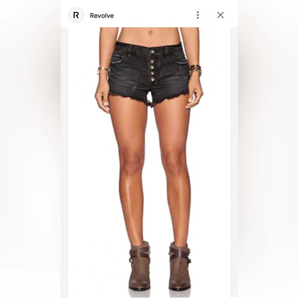 Free people shark bite denim slouchy cut off denim runaway shorts size 26 micro - Picture 13 of 13